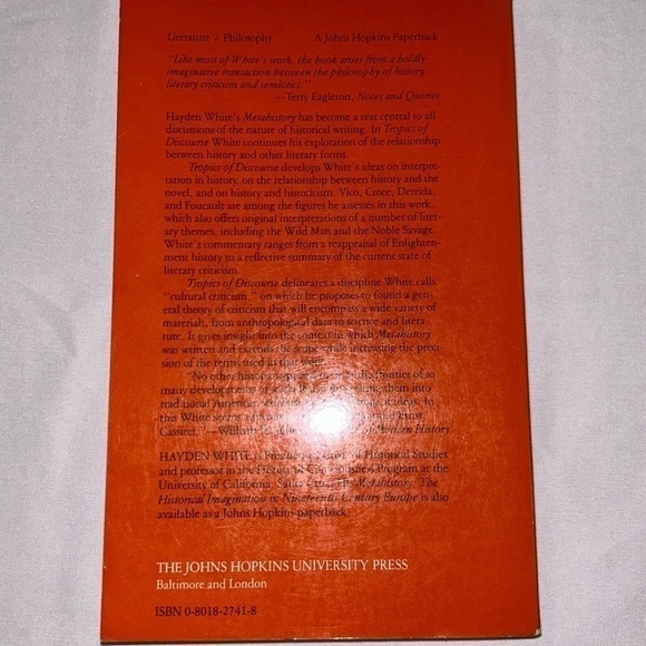 Book Paperback:Tropics of Discourse:Essays in Cultural Criticism by:Hayden White - Picture 4 of 5
